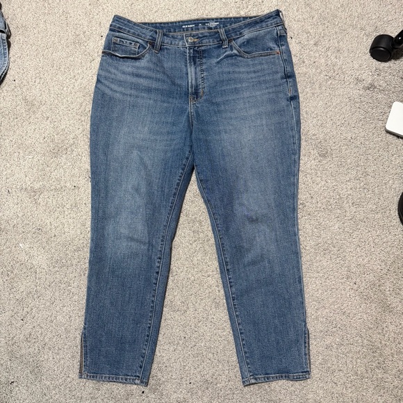 High-Waisted O.G. Straight Side-Slit Ankle Jeans for Women Size 14 Petite Jeans - Picture 4 of 8